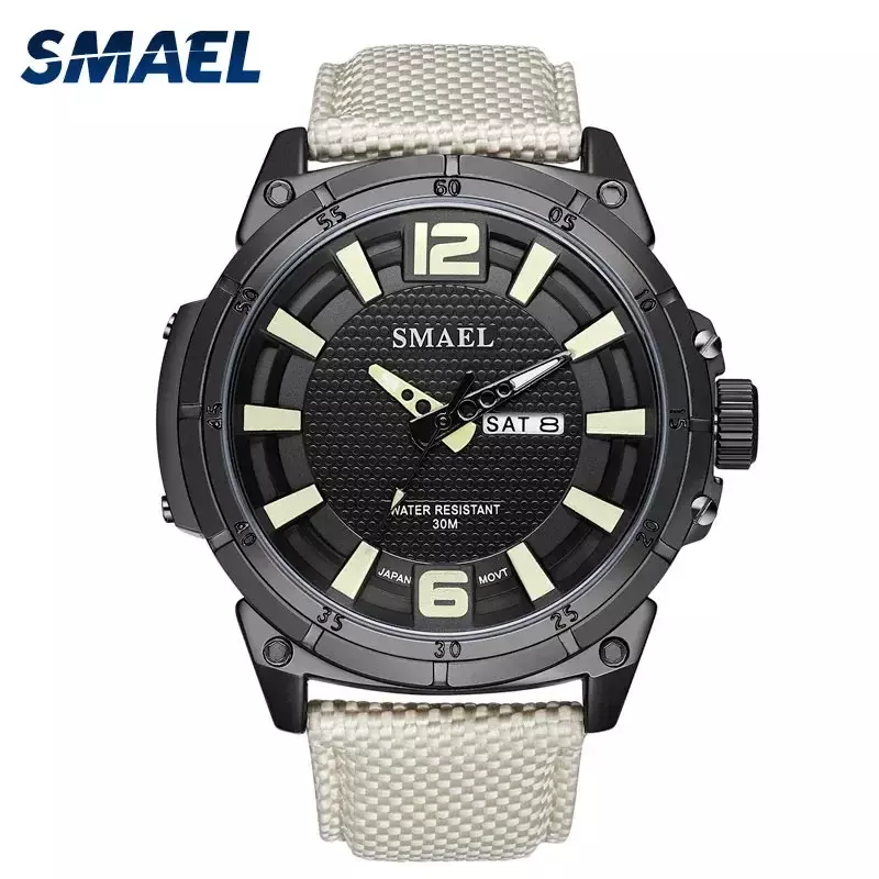 SMAEL-Relógio de quartzo grande mostrador impermeável masculino, relógio esportivo digital, marca militar relógio, Alarm1316, luxo