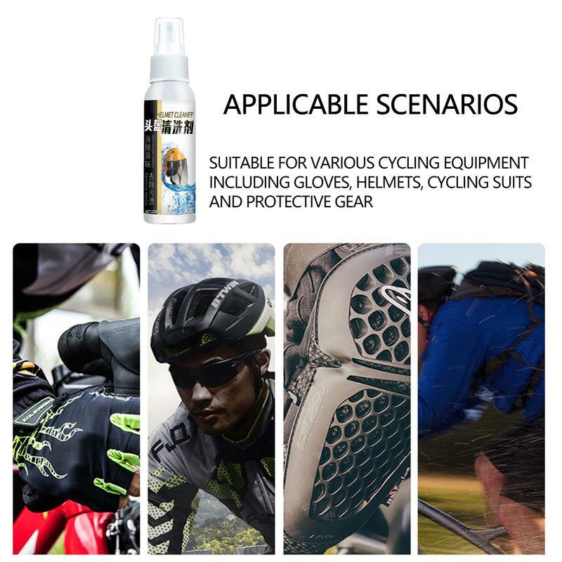 Reinigungs mittel für Glas 120ml Spül freies Motorrad Visier Restaurator Motorrad Reinigungs set für Fahrrad hosen Pads Handschuhe