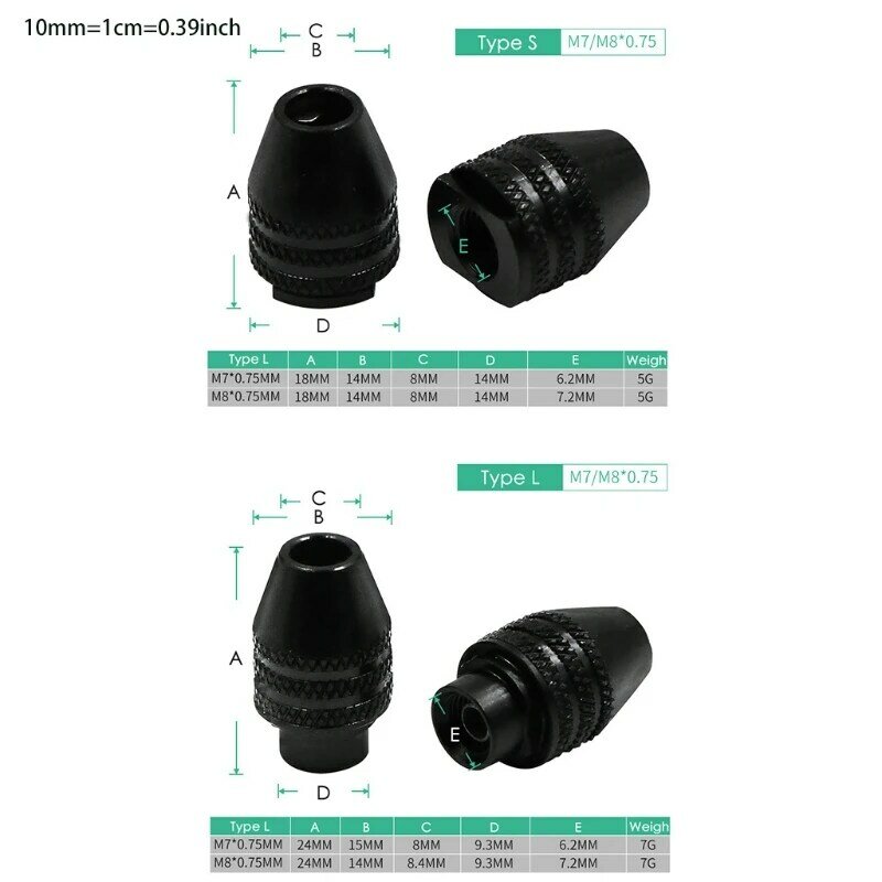Uniwersalny uchwyt wiertarski bezkluczowy uchwyt wiertarski narzędzie obrotowe 4 typy opcjonalne adaptery uchwytów mini