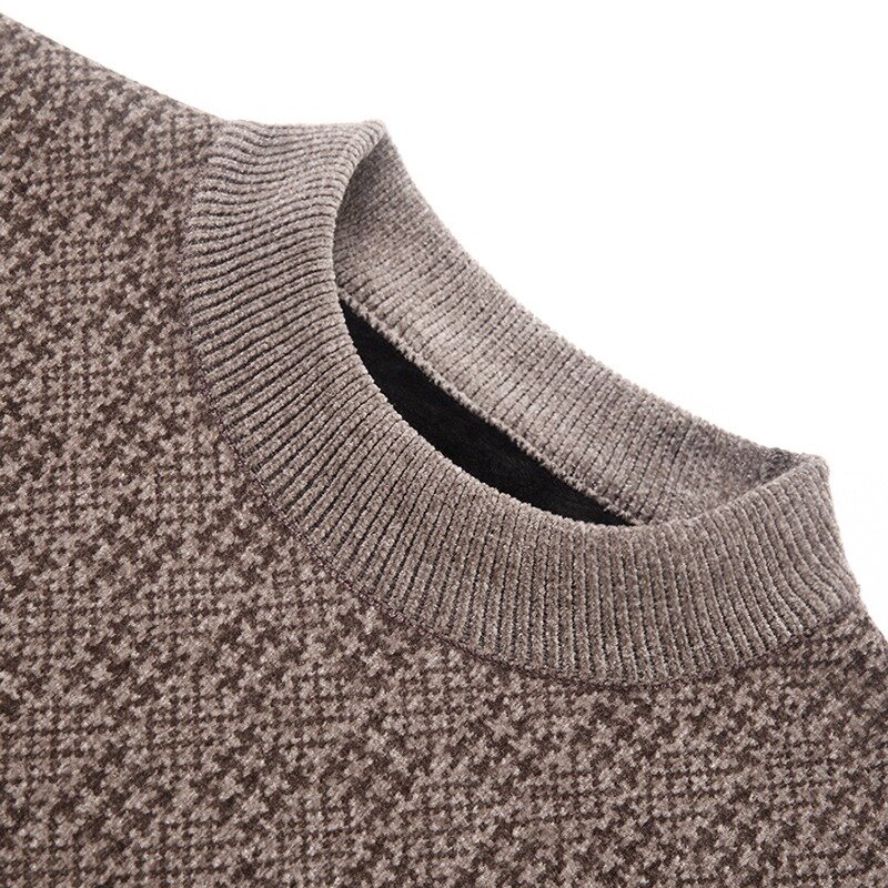 Suéter de manga comprida masculino, suéter de malha, moda casual, quente, outono e inverno, 3 cores, 2023
