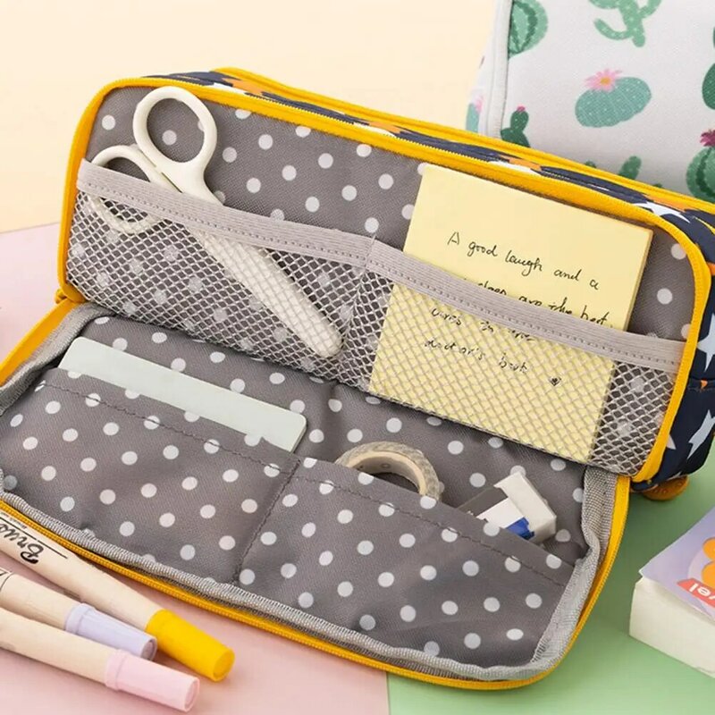 Stationery Box Delicate Pattern Large Capacity 5 Stylish Styles Multi-Layer Pencil Case School Supplies