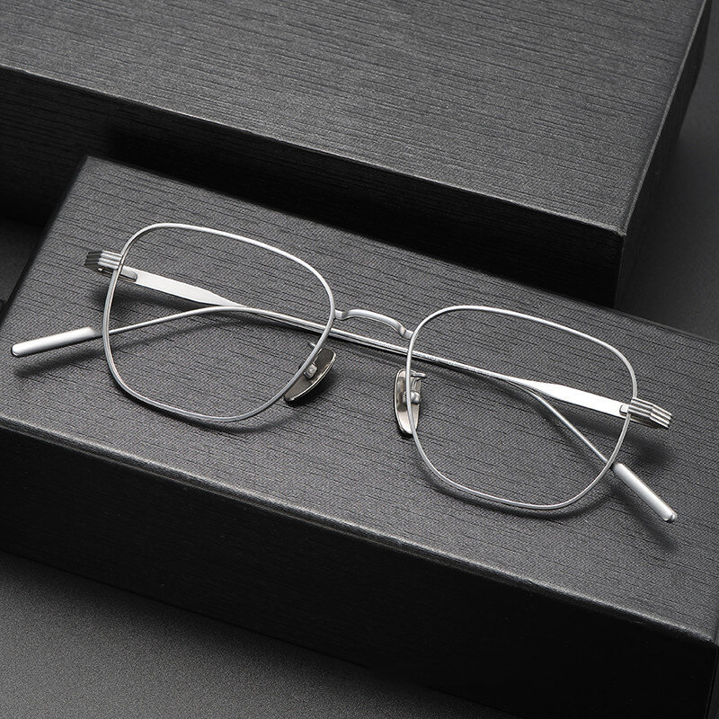 Monture de lunettes optiques en titane pour hommes et femmes, lunettes d'affaires ultralégères, lunettes d'ordinateur carrées, vintage, marque de luxe, qualité supérieure