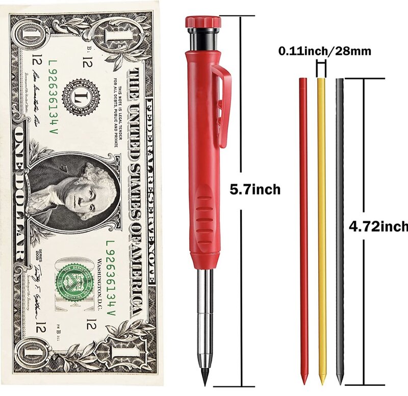 ชุดดินสอไม้ช่างไม้แบบเจาะรูเครื่องมือทำเครื่องหมายสำหรับงานไม้ช่าง