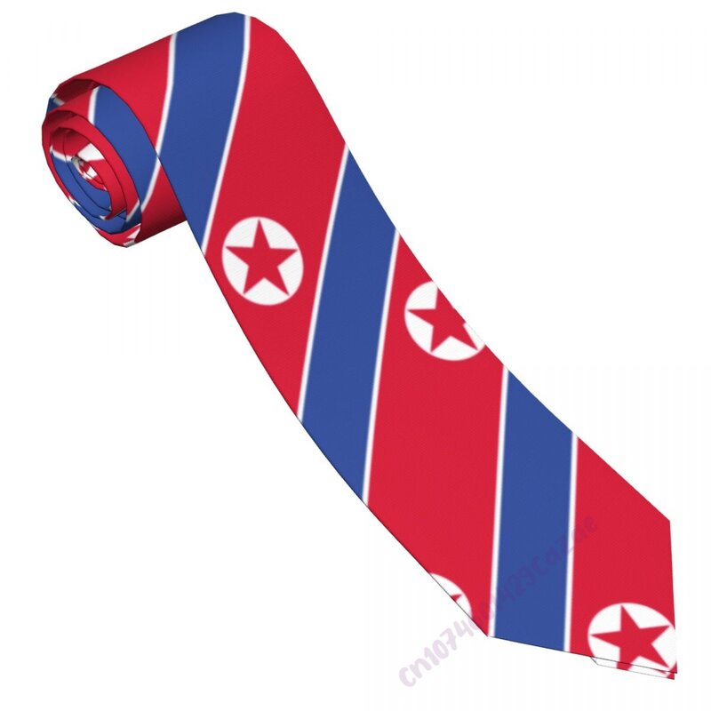 Coreia do norte bandeira pescoço laços para homens feminino casual xadrez gravata ternos magro festa de casamento gravata gravatas para presente orgulhoso