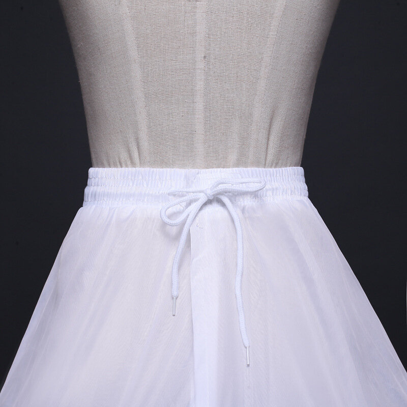 Rok Pernikahan hitam putih 3 lapis cincin baja ikat pinggang elastis Aksesori pernikahan rok bawah pengantin untuk wanita