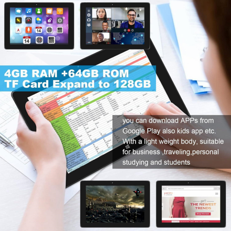 64bit neue 4GB RAM 64GB ROM 8,0 Zoll Windows 10 1,44 GHz X5-Z8350 CPU-Tablets 1920x1200 IP Quad Core 5,0 MP Rückfahr kamera Tablet PC