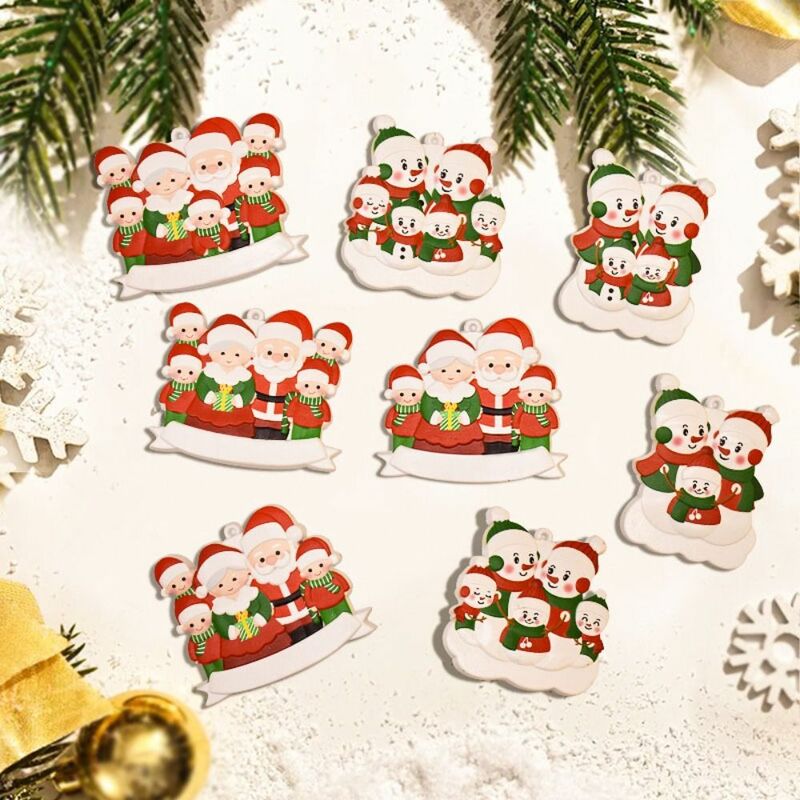 Simpatico pupazzo di neve di famiglia appeso pendenti regalo acrilico cartone animato decorazioni natalizie babbo natale ornamenti di natale festa