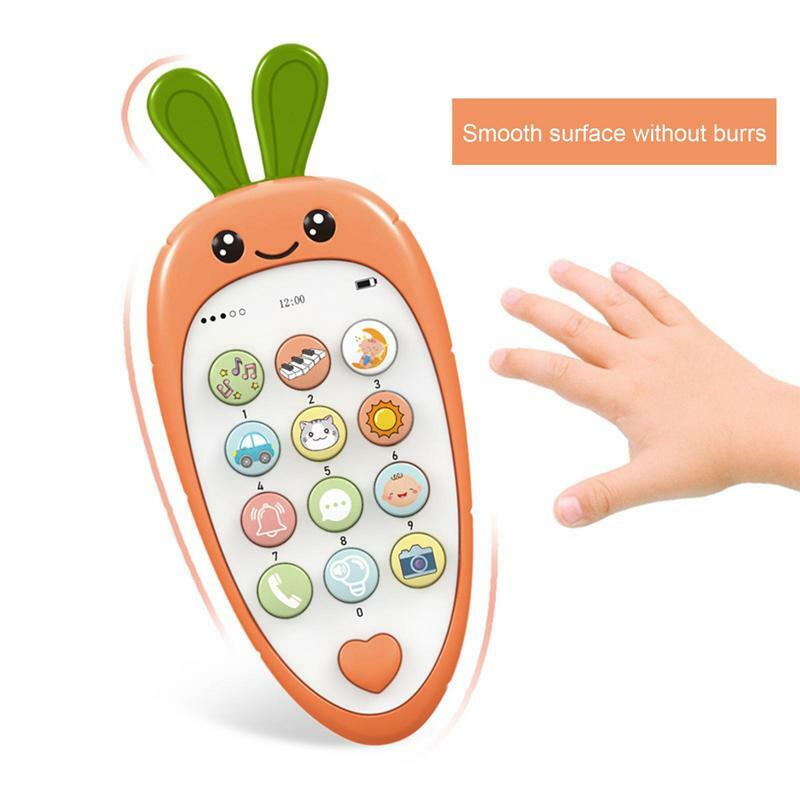 Mordedor de telefone musical colorido para crianças Máquina de aprendizagem educacional precoce Brinquedo eletrônico Telefone celular da criança Brincar de presente