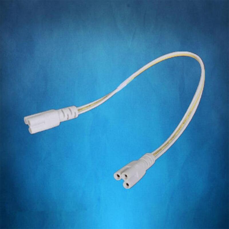 20cm T5 T8 Double End 3 Pin LED Tube Connector Cable Wire Extension Cord for Integrated LED Fluorescent Tube Light Bulb White
