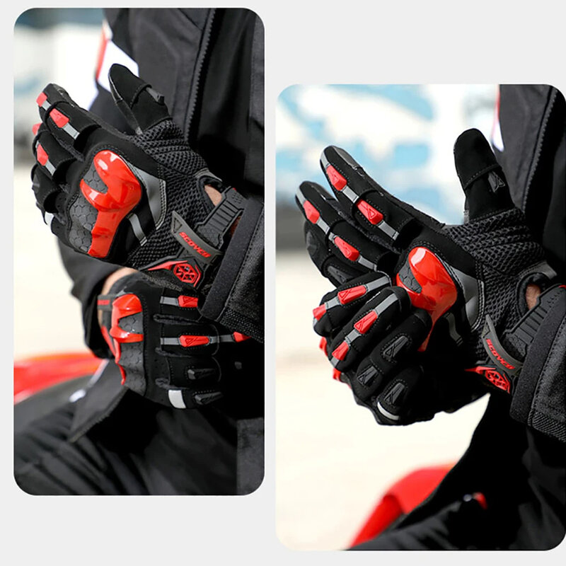 Scoyco Motorrad handschuhe Sommer atmungsaktive Anti-Fall Motocross Reit handschuhe Touchscreen Guantes Handschuhe Motorrad zubehör
