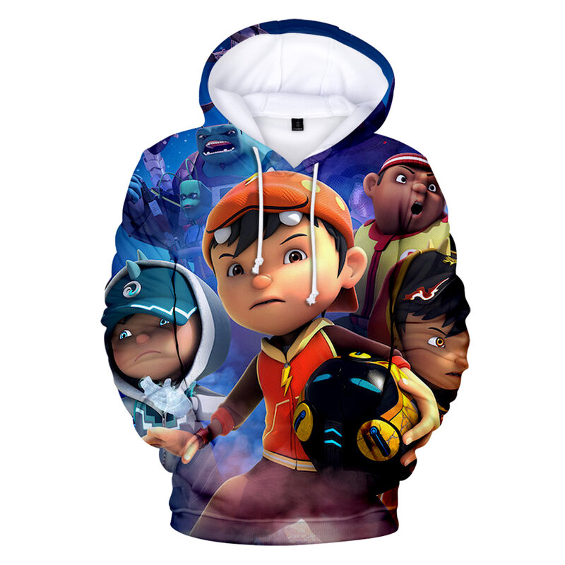 Sweter lengan panjang anak laki-laki/perempuan, pakaian hoodie Boboibo anak-anak, Sweatshirt Hoodie Boboiboy baru, kaus hoodie motif 3D animasi
