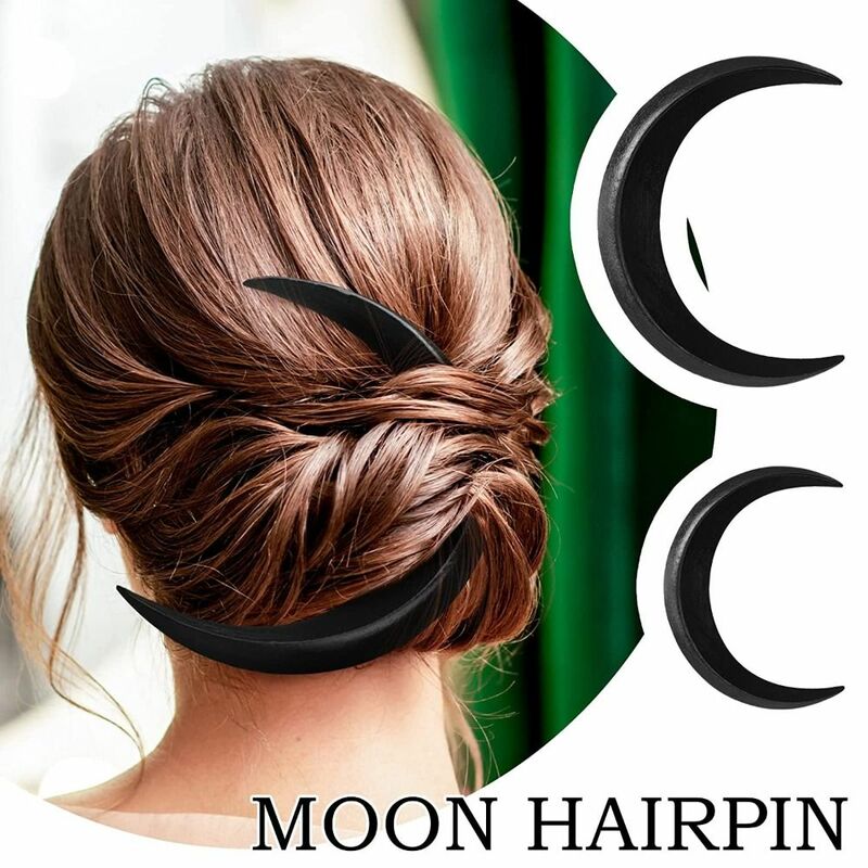 Black /Brown Retro Style Hair Accessories Moon Shape Hairpin Hair Fork Hair Comb Headdress