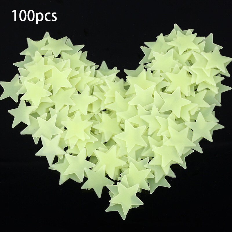 1/3PCS Luminous Stars Safe Create A Magical Atmosphere Decorative Easy To Use Luminous Effect Fluorescent Wall Decals For Kids