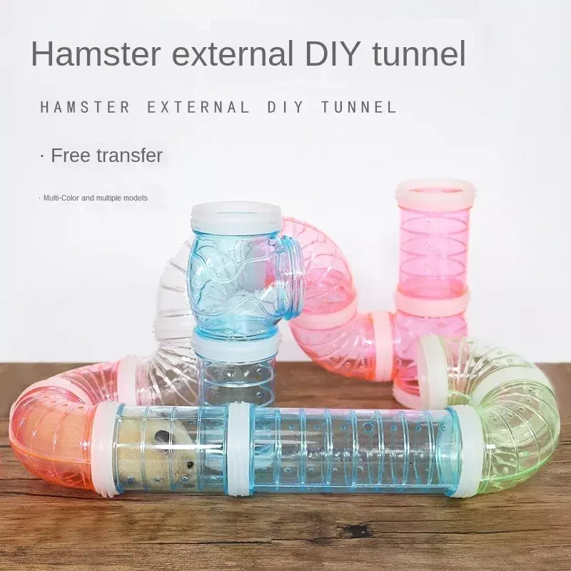 Ferramenta de treinamento de plástico para hamster, brinquedo multifuncional com túnel externo