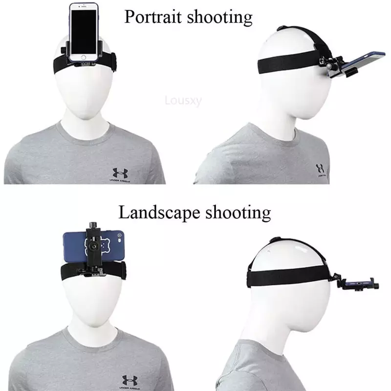 Soporte de teléfono móvil montado en la cabeza, vista en primera persona, Video al aire libre, soporte de disparo en vivo para iPhone, Samsung, GoPro 11, 10, 9