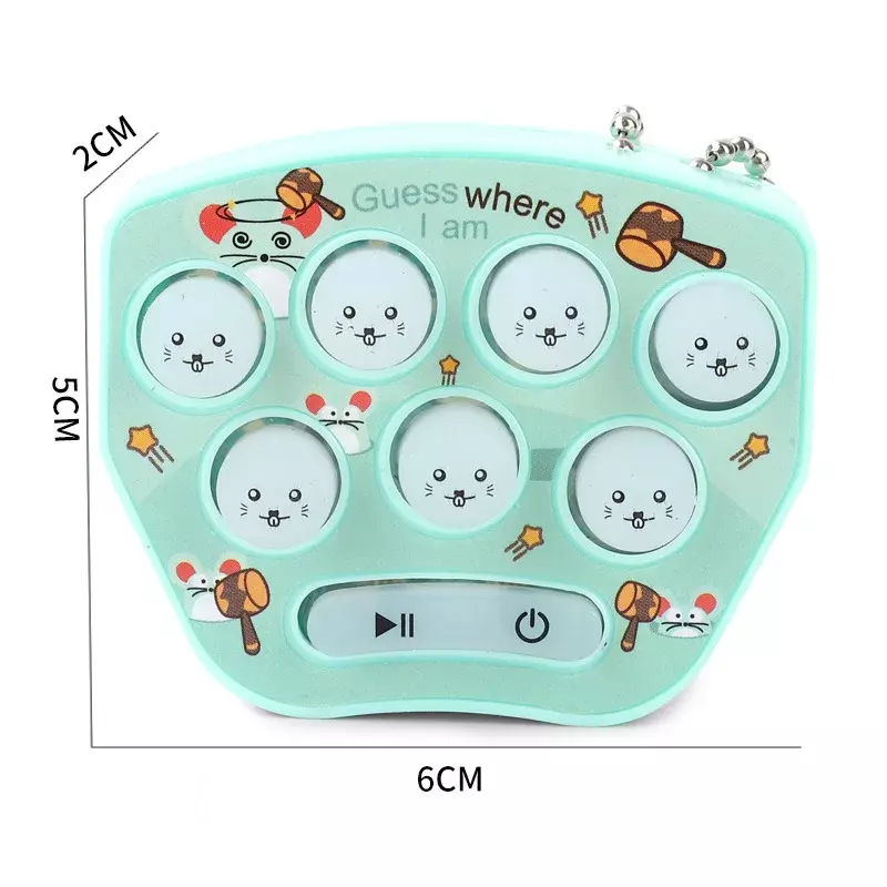 Mini consola de juegos whack-a-mole de bolsillo para adultos y niños, rompecabezas de ocio interactivo para padres e hijos, lindo juguete de dibujos animados con llavero XPY
