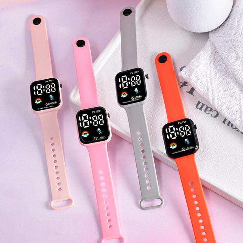 Orologio per bambini orologio elettronico per bambini orologio sportivo digitale a LED orologio quadrato impermeabile bracciale in Silicone per esterni