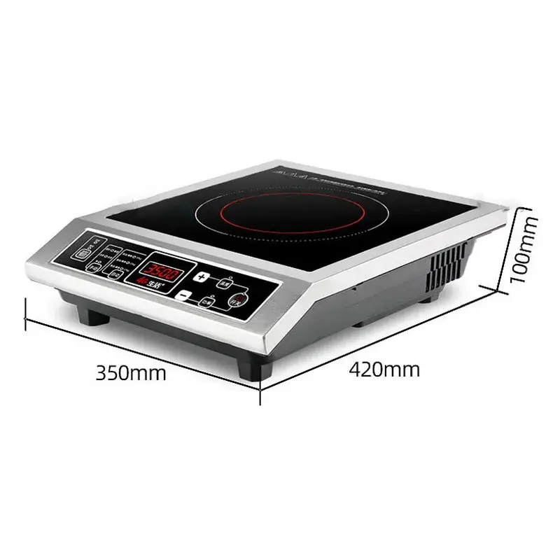 Индукционная плита 3500 Вт, кнопка для перемешивания и жарки высокой мощности, коммерческая электрическая плита, столовая, индукционная плита, плиты