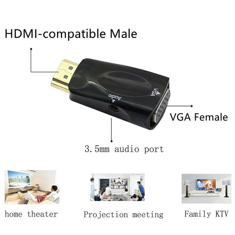 HDMI-kompatibel mit VGA-Kabel konverter 1080p Audio-Kabel konverter 3,5mm Buchse Audio für PC-Laptop TV-Box Computer-Display