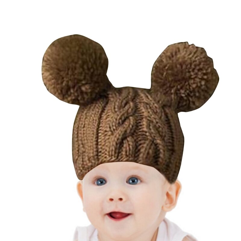 Puntelli per foto neonato Cappello con pompon Puntelli per fotografia per bambini Cappello morbido lavorato a maglia Copricapo