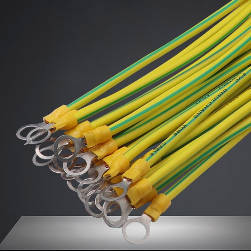 Фотоэлектрический заземляющий провод, желтый, зеленый, размер отверстия 9 мм для заземляющего провода утечки