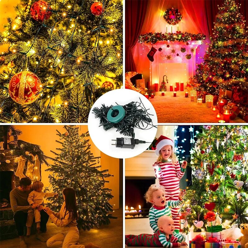 400LEDs EU/US Plug Christmas Tree Lights String Holiday Fairy Waterfall Garland Lighs for Wedding New Year Easter Home Party
