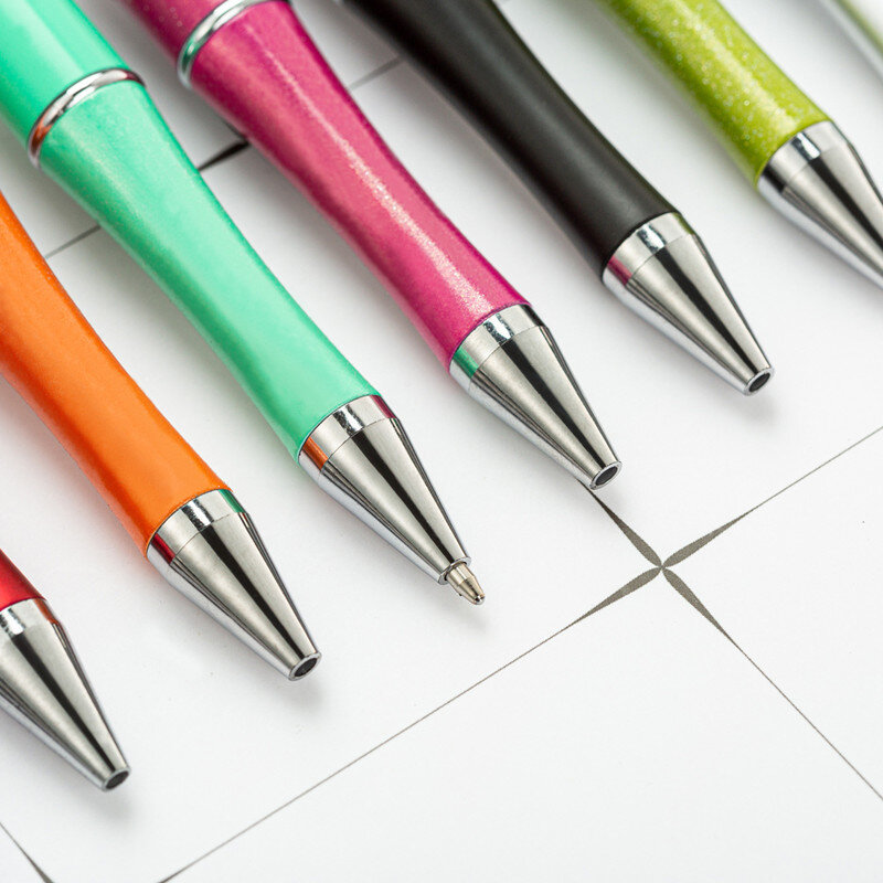 Kovict 30Pcs Ballpoint Pen DIY Bead Pen Plastic Beadable School Office Writing Supplies Stationery Wedding Gift