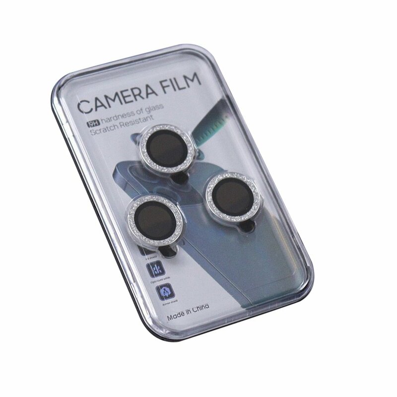 Per IPhone 13 14 11 15 Pro Max Diamond Metal Camera Protector per IPhone 12 Mini Camera Protector 3 pz/set vetro di protezione dell'obiettivo