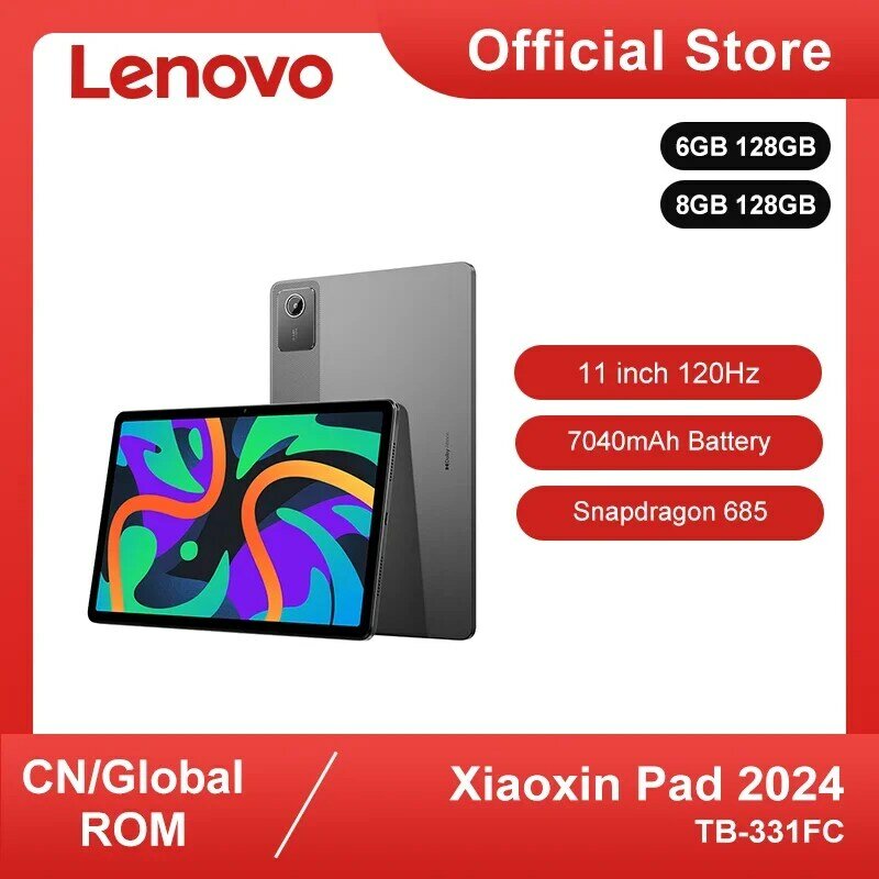 Планшет Lenovo Xiaoxin Pad 2024, 8 + 128 ГБ, Snapdragon 685 восемь ядер, экран 11 дюймов, GPS, Wi-Fi, Android