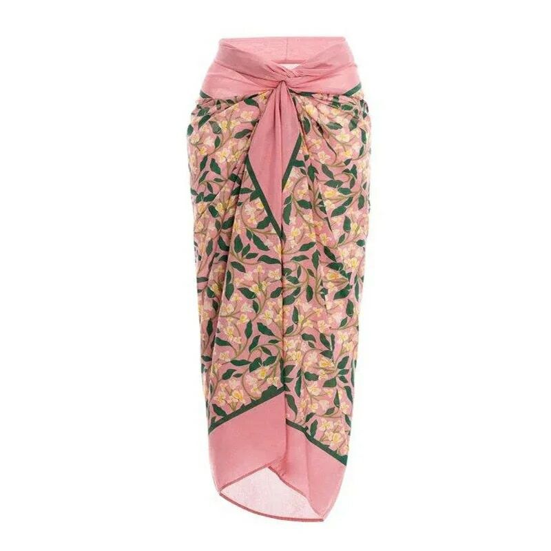 Женский слитный купальник размера плюс, шифоновая пляжная юбка в стиле ретро, закрывающая живот