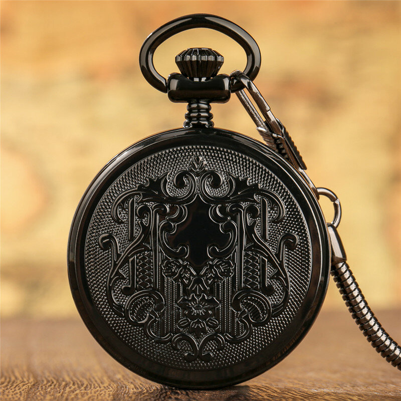 ساعة ستيمبانك للرجال والنساء ، ساعة جيب ميكانيكية آلية ، عرض أرقام عربية مضيئة مع قلادة ، سلسلة فوب ، هدية على مدار الساعة