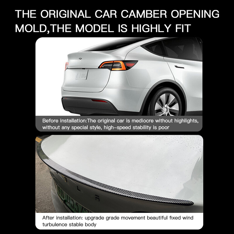 SUNTE-alerón de ABS para coche, accesorio de fibra de carbono para Tesla Nuevo Modelo 3 2024 Highland, Exterior de alto rendimiento, Original