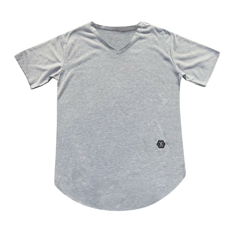Camisa de manga corta con cuello en V para hombre, blusa informal, cómoda, transpirable, Color sólido, talla grande, Verano