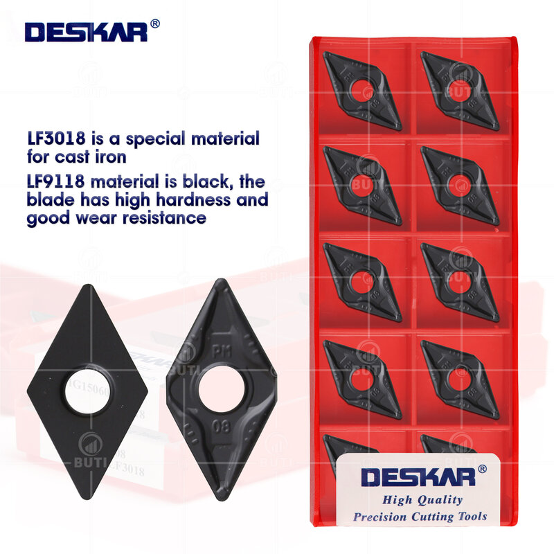Deskar-herramientas de torneado externo, cortador de torno CNC, inserto de carburo de corte, DNMA150408, LF3018, DNMG150608-PM, LF9118, 100% Original