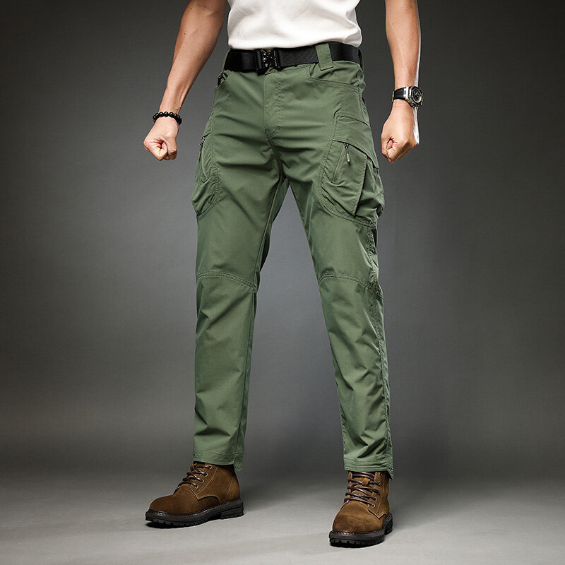 Autumn New style Mens Fashion Casual Trousers Multi Pocket Cargo Pant spring Men Combat Pants Cotton Man Trousers size M-XXXL