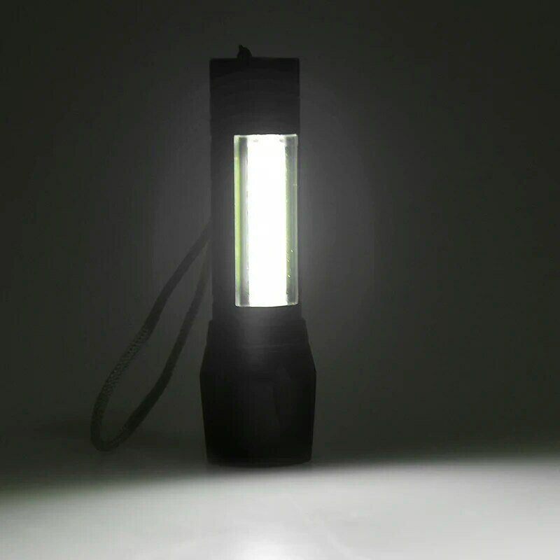 مصباح LED صغير من الألومنيوم مع بطارية مدمجة ، مصابيح مصباح يدوي Q5 ، مقاوم للماء ، تخييم ، مقاوم ، قابل للتعديل ، مصباح رياضي قابل للتكبير