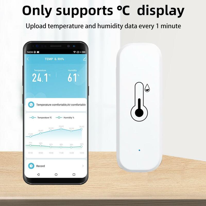 for Tuya WiFi Smart Temperature Humidity Sensor Indoor with Monitoring Alexa Hom Controller Smart Hygrometer Work Speaker K1S9