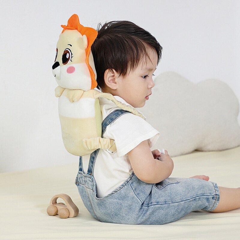 Almohada de protección contra caídas para bebé, bordado tridimensional, tela de malla transpirable, anticolisión, cuatro estaciones