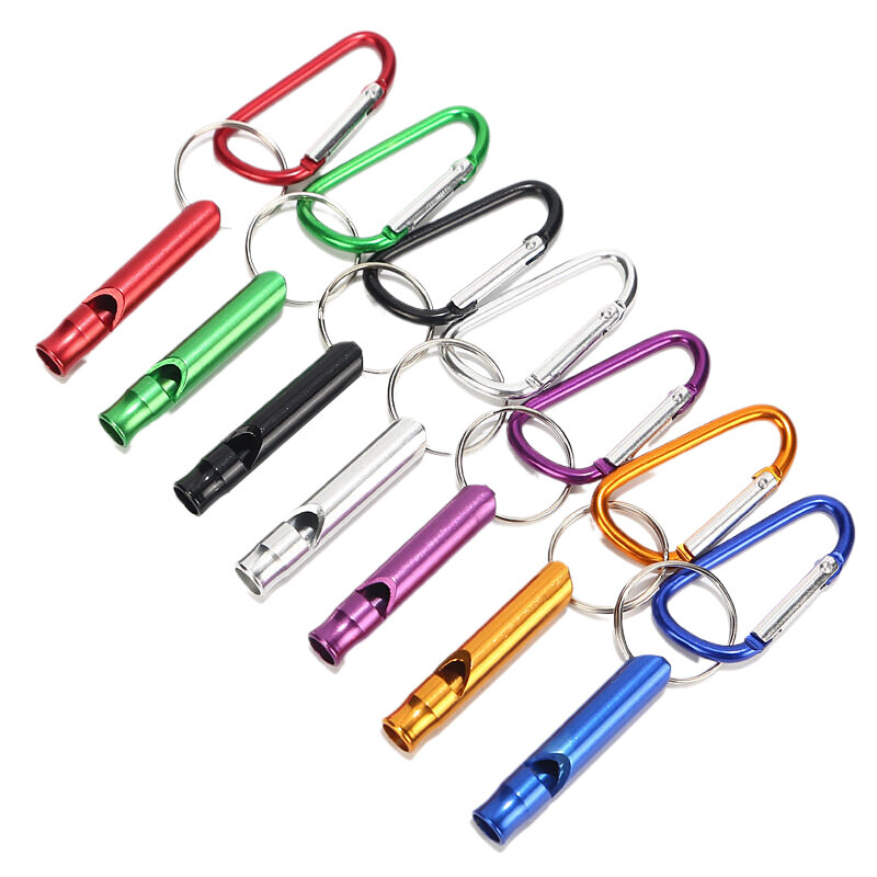Outdoor Tools Training Whistle Camping Hiking Aluminum Emergency Survival Whistle Portable Mountaineering Buckle Keychain