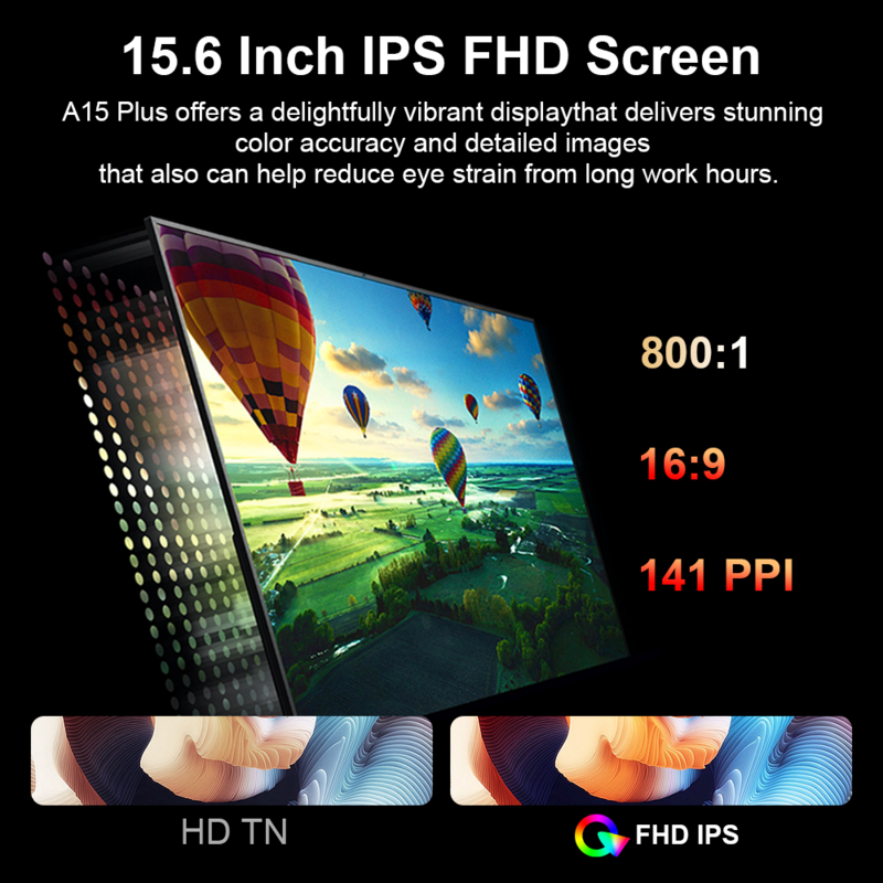 Ninkear A15 Plus Laptop IPS FHD 15.6 inci, Laptop 32GB DDR4 1TB AMD Ryzen7 5700U PCIE Notebook 5000mAh daya tahan lama