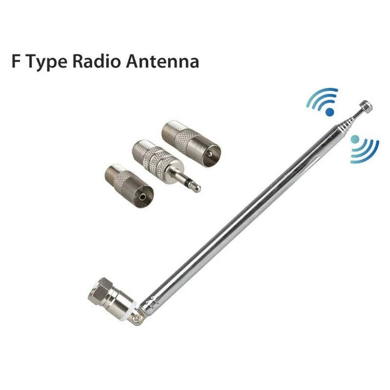 Antena radiowa teleskopowa antena DAB FM W 3 adapterze odbiornik AV HiFi Mini System złącze f-męskie akcesoria radiowe