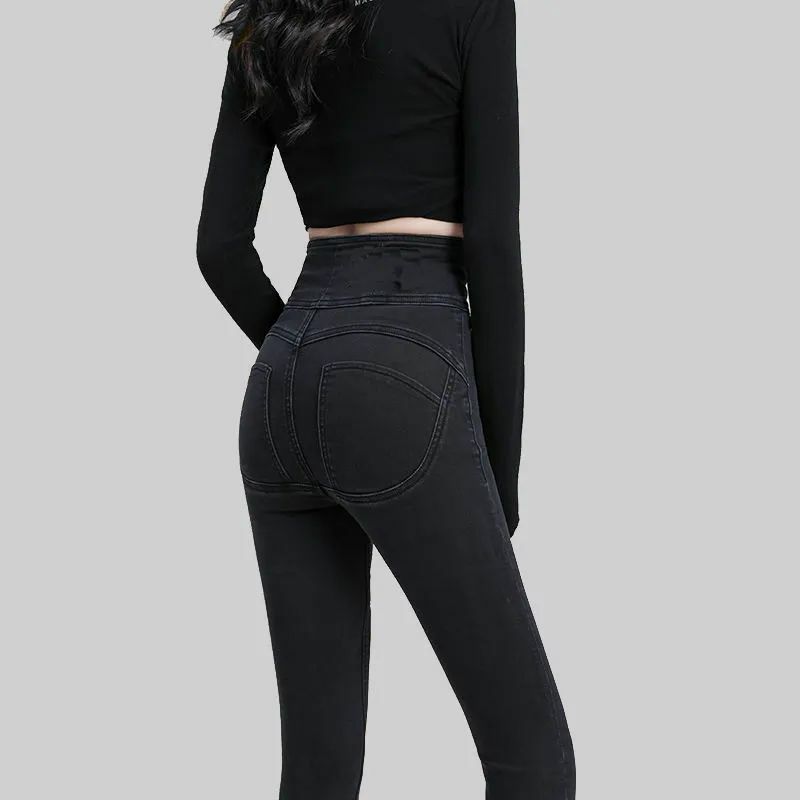 High Waisted Jeans for Women Fashionable Sexy and Slim Spring and Autumn New Tight Peach Buttocks Pencil Pants