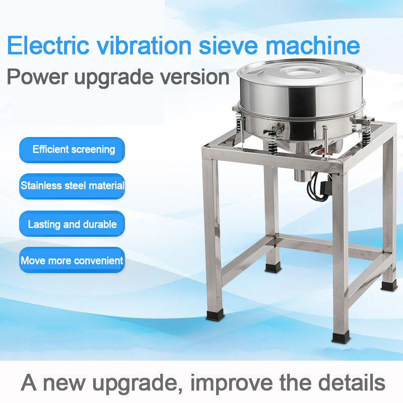 Electric Vibrating Screen Machine Diameter 40mm  Grain  Flour Screening   Stainless Steel  Send  Sieve And Cover AC110V / 220V