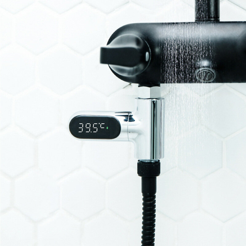 Termómetro de ducha de agua con pantalla LED, medidor inteligente de energía para el cuidado del bebé, flujo de 5-85 ℃, autoalimentado