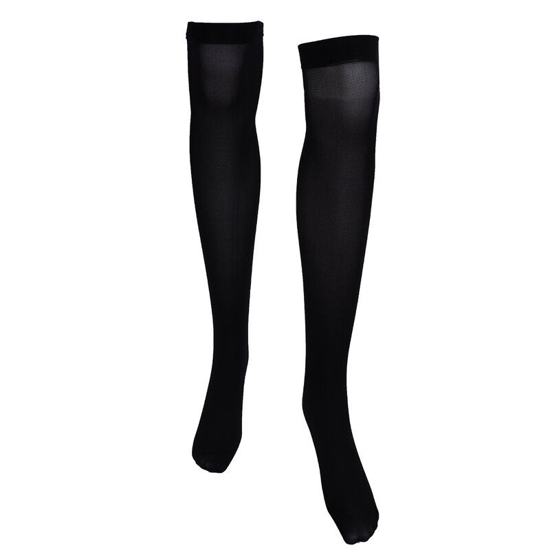Coppia di calze sopra il ginocchio in tinta unita dal Design semplice alla moda nero per le donne