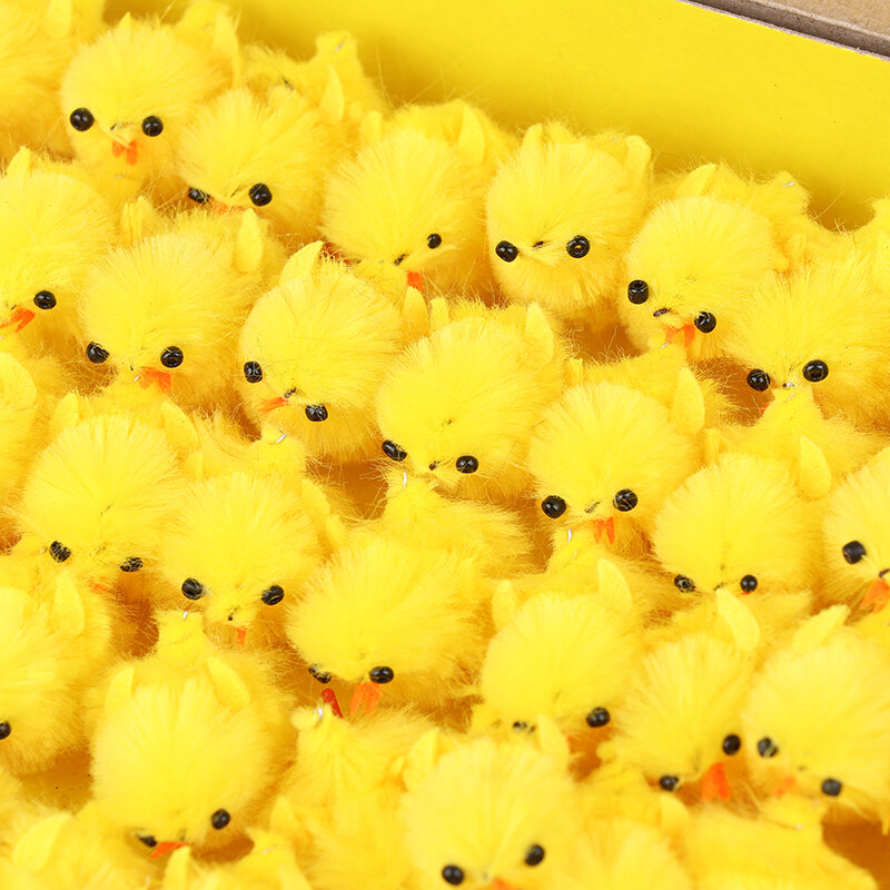 60Pcs Mini Easter Chicks Yellow Easter Decoration Toy Spring Home Garden Decor Party Favors and Gifts For Kids