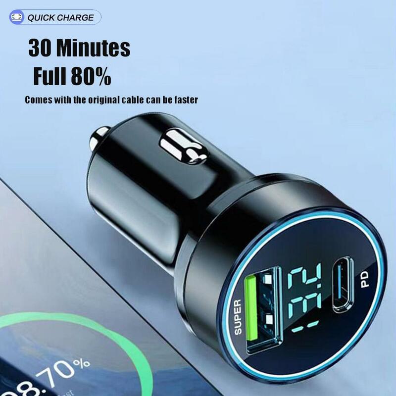 Chargeur de voiture rapide pour téléphone Samsung, charge rapide, 12-24V, touristes, USB Type C, 120W + PD20W, iPhone 13 Pro