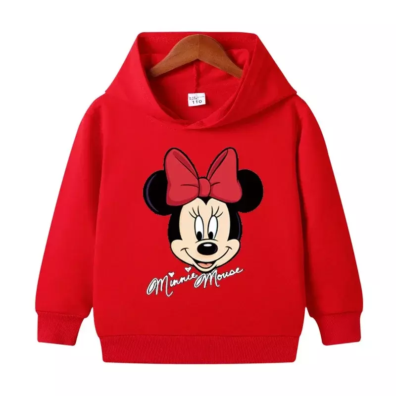 Disney-sudaderas con capucha de Minnie y Mickey para bebé, niño y niña jersey de dibujos animados para, ropa infantil para primavera, 2024