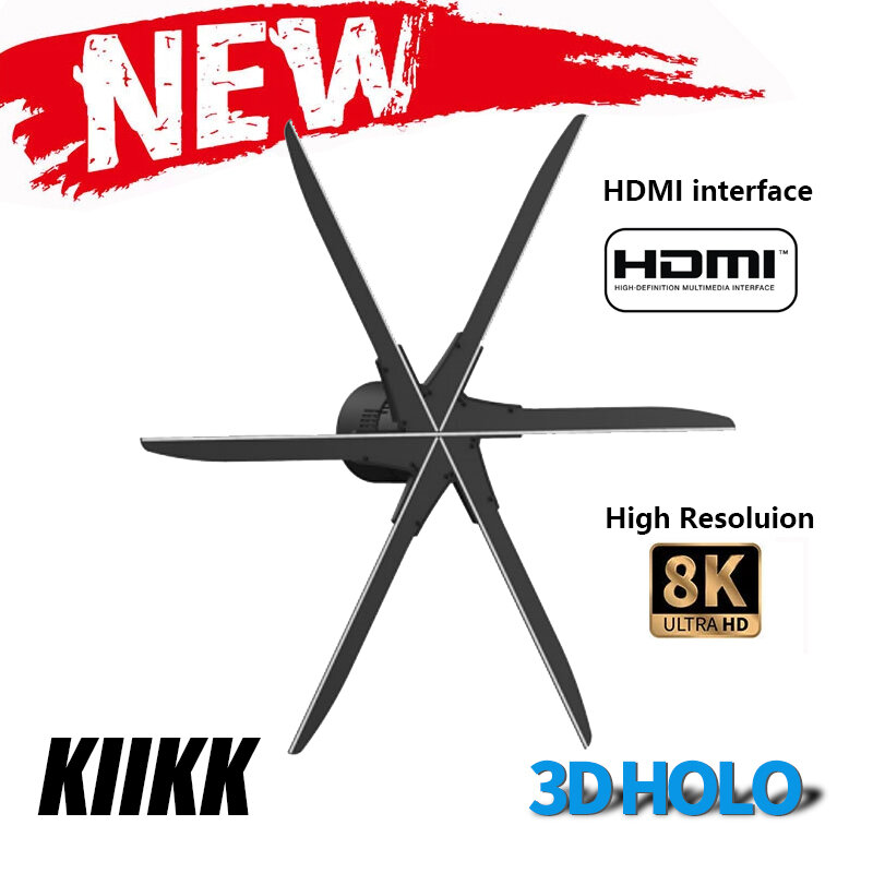 3D holographic fan real-time transmission live broadcast function HDMI HD output character projection