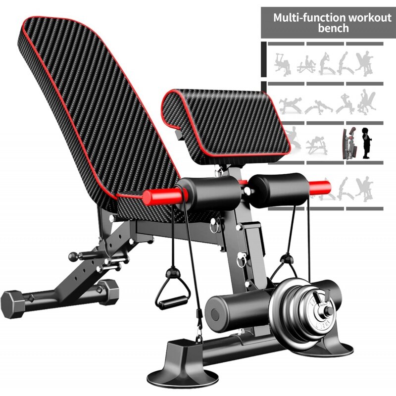 Регулируемая скамейка для упражнений для домашнего тренажерного зала, складные колени для ухудшения всего тела, максимальный вес